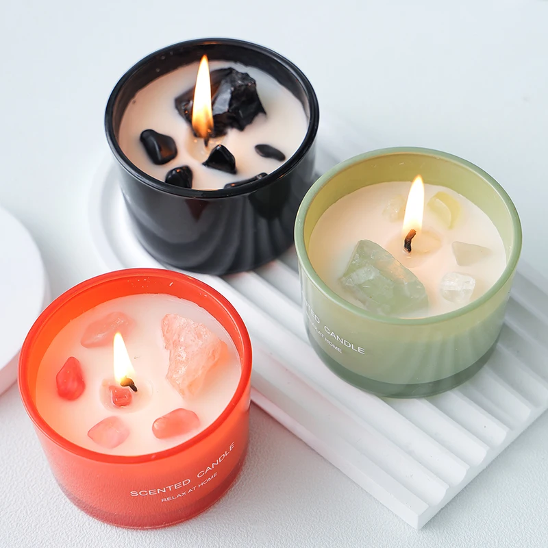 Crystal scented candles, home decoration quality candles soy wax handmade to accept custom