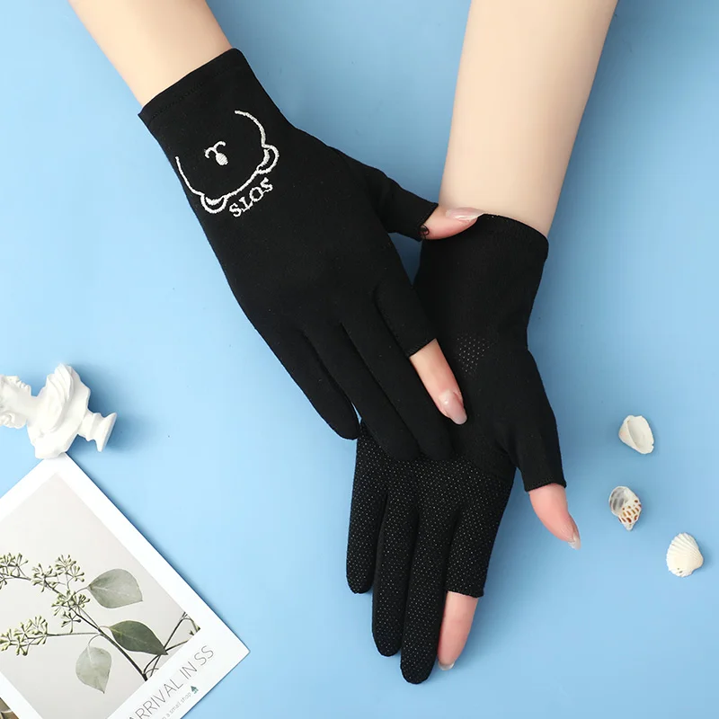 2022 New Fashion Style summer sun protection 3d cartoon embroidery women gloves