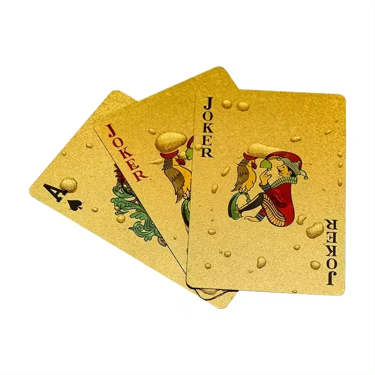 Custom Gold Foil Logo Poker Cards Wholesale High-Quality Board Game Cards PVC Waterproof Plastic Playing Cards
