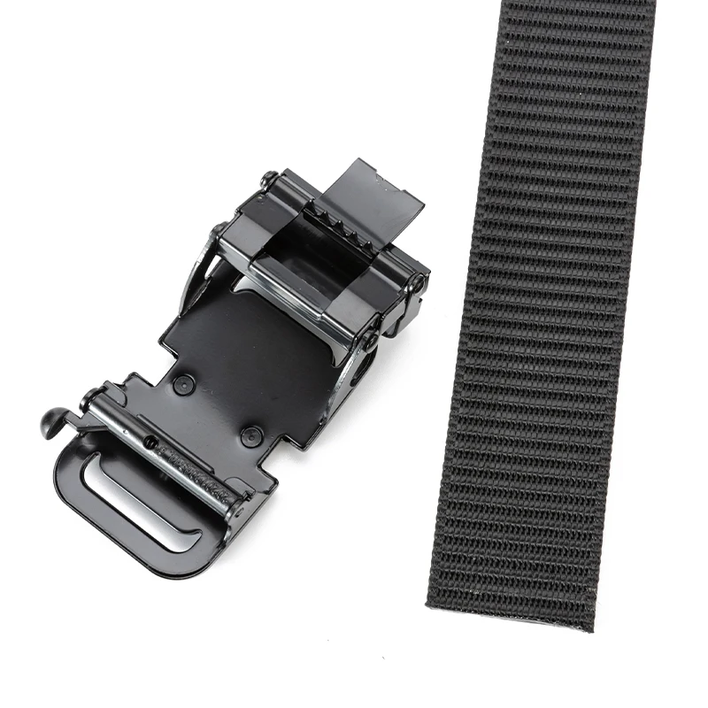 3.5cm width thickened braidMen Nylon Belt with Automatic Slide Buckle Tactical Belt