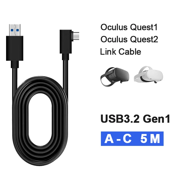 
20ft Long 3A Fast Charging 5Gbps USB 3.0 A to type c Cable for Oculus Quest 2 headset 