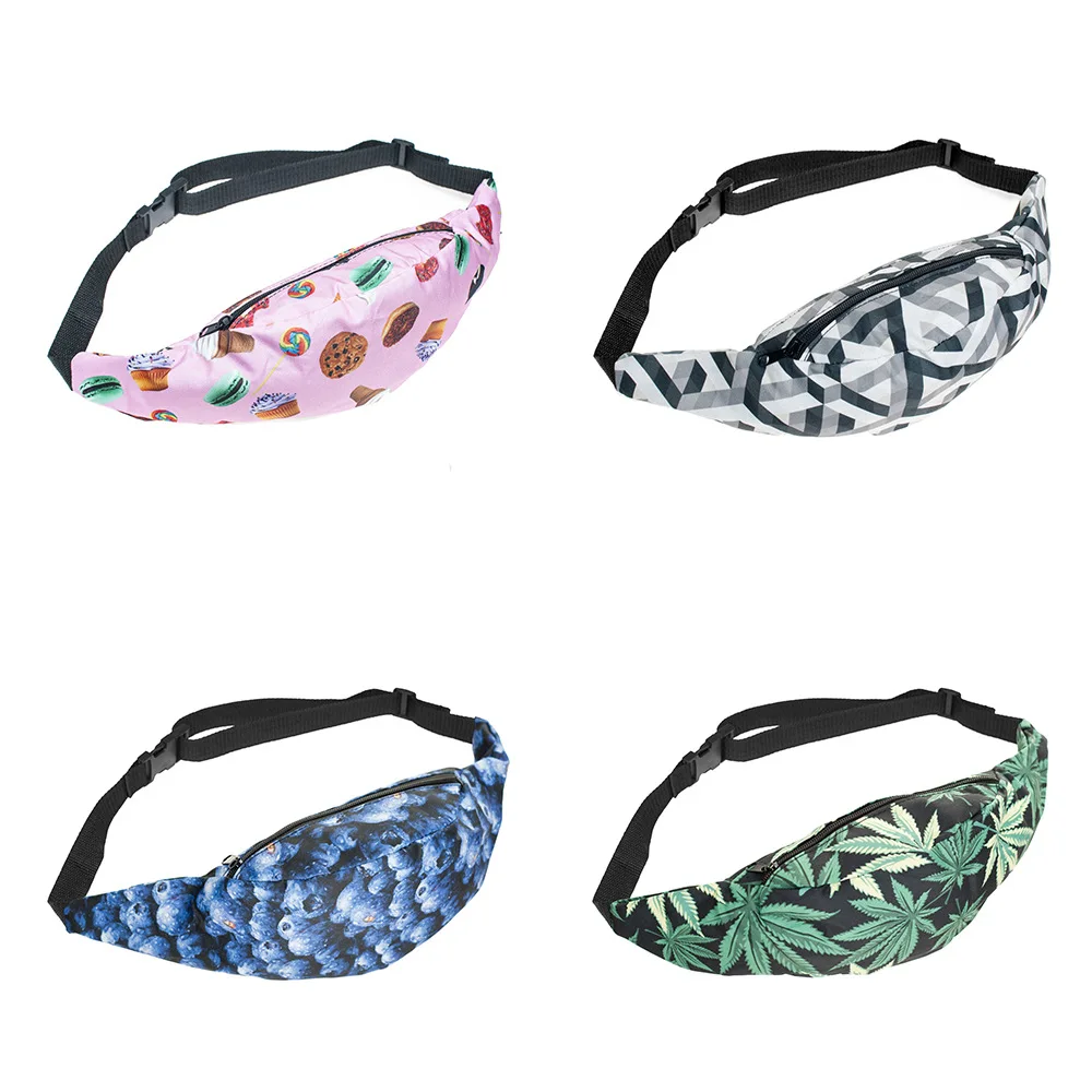 Модная женская сумка через плечо с цифровым принтом, забавная поясная сумочка с цветочным принтом