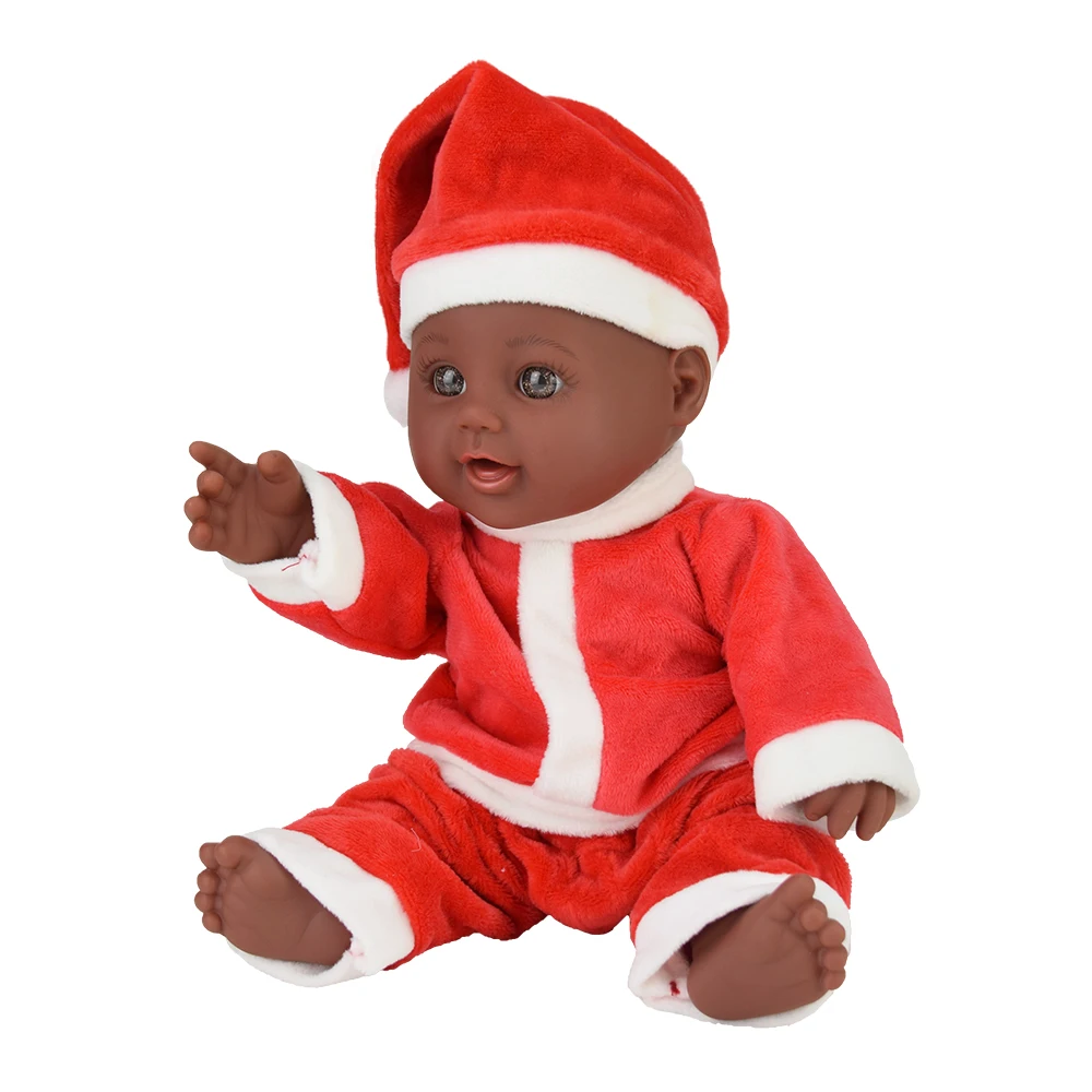 TUSALMO Lovely 12Inches factory sells New Christmas gift African black girl dolls for cheap