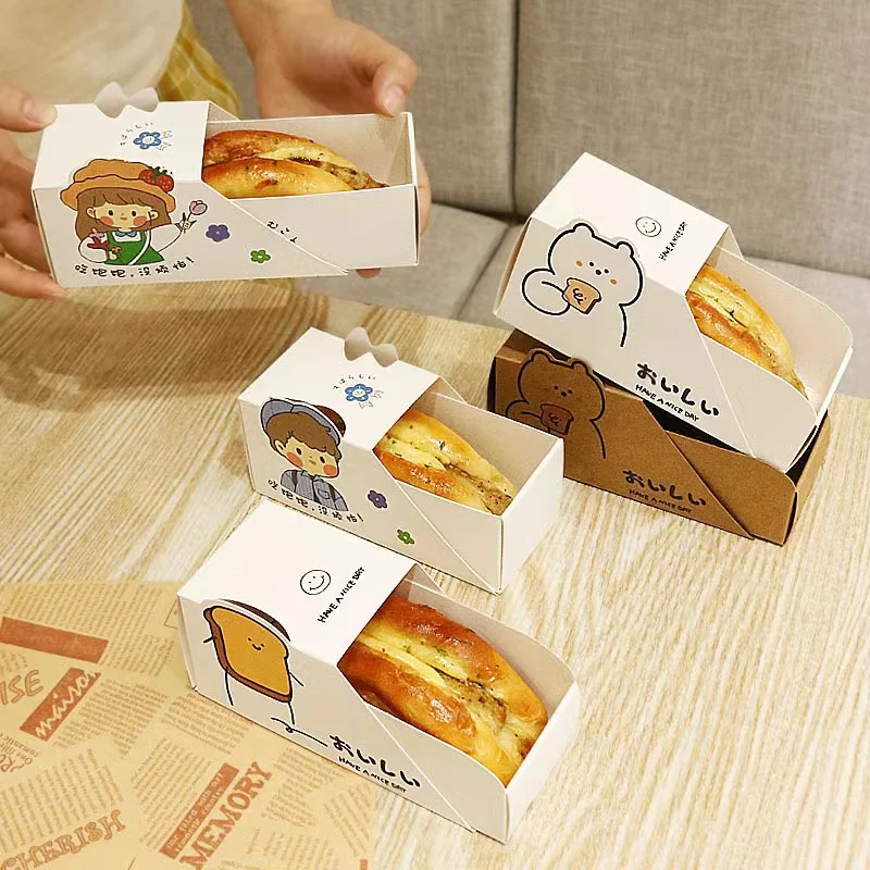 Best Selling Sandwich Paper Packaging Biodegradable Hamburger Eggdrop Away Take Out Sandwich Box Food Packaging Drawer Box