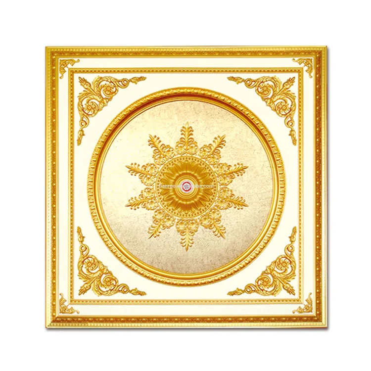 Banruo Top Quality Decorative Ceiling Tiles Ps Plastic Ceiling Panel Board Medallions