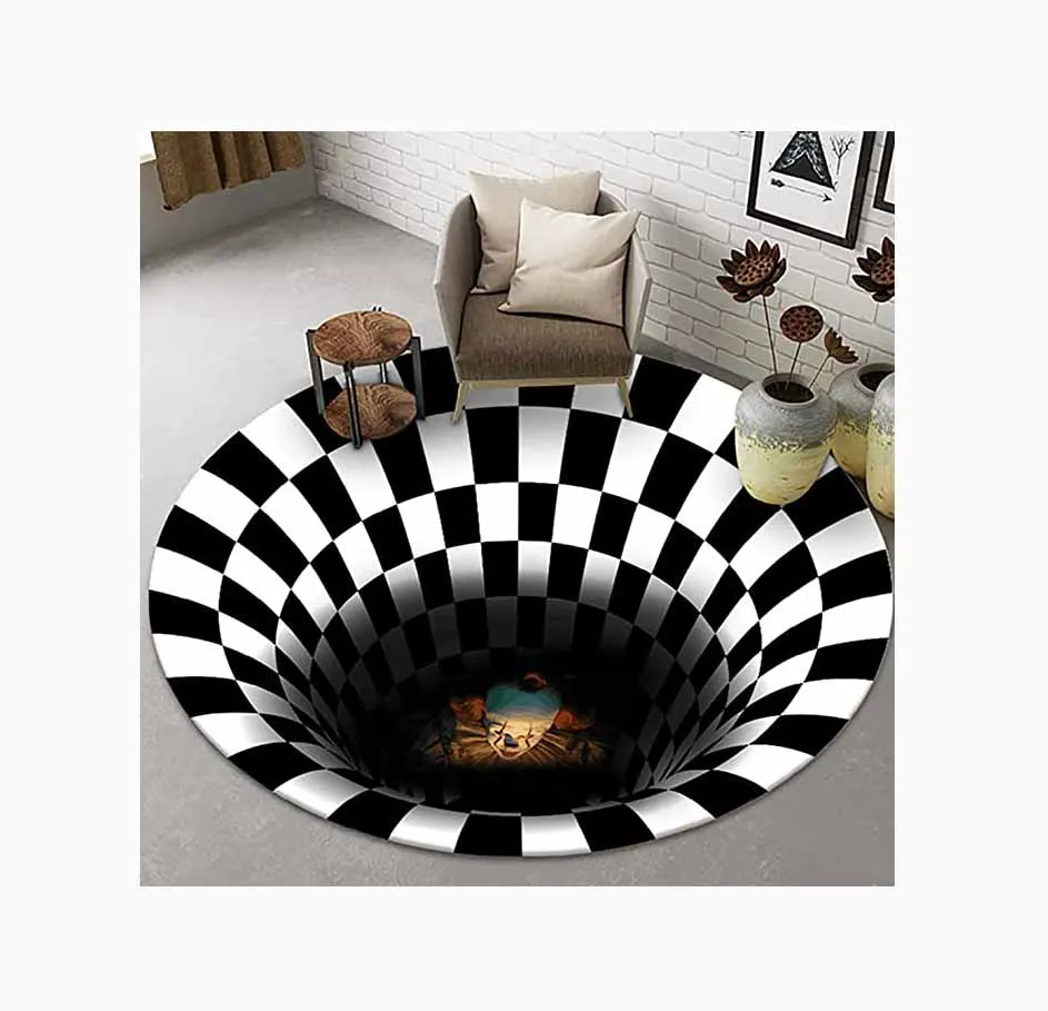free sample 2022 Illusion Doormat Christmas Decoration Non-Slip Doormat 3D Visual Illusion Carpet