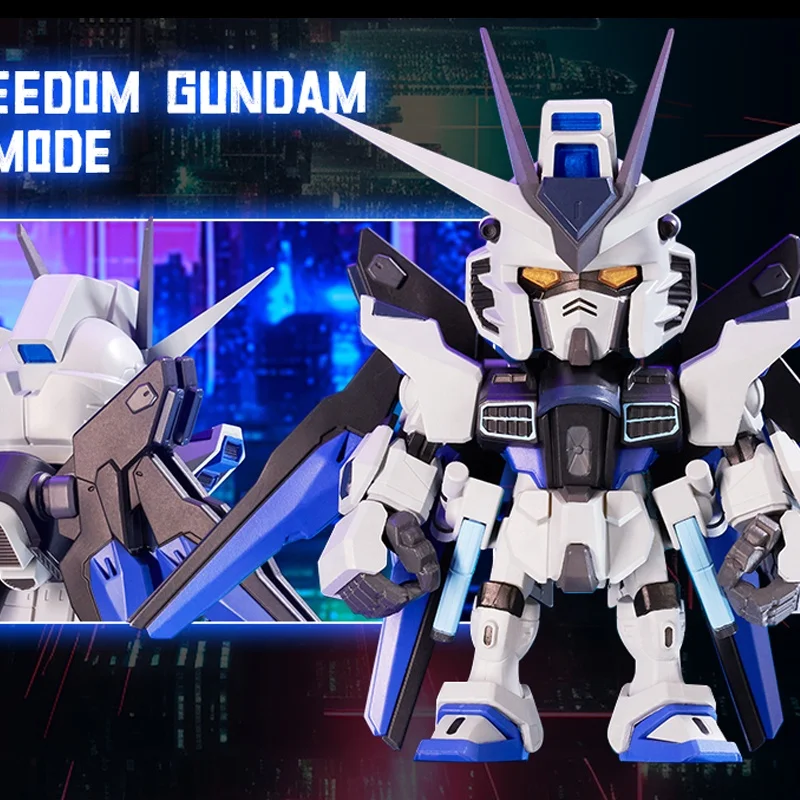 Hot sale product cute collection ornaments Q-style aircraft anime mystery box SD gundams Free and justice series play blind boxe