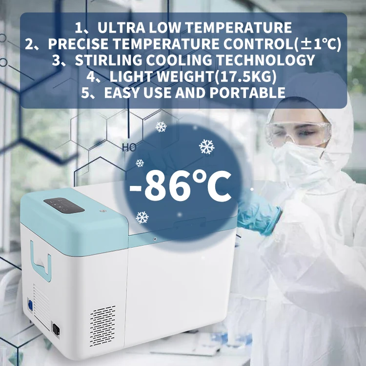 Refport -86 Degree Cryogenic Ult Refrigerator 25L Portable Ultra Low Freezer for Lab