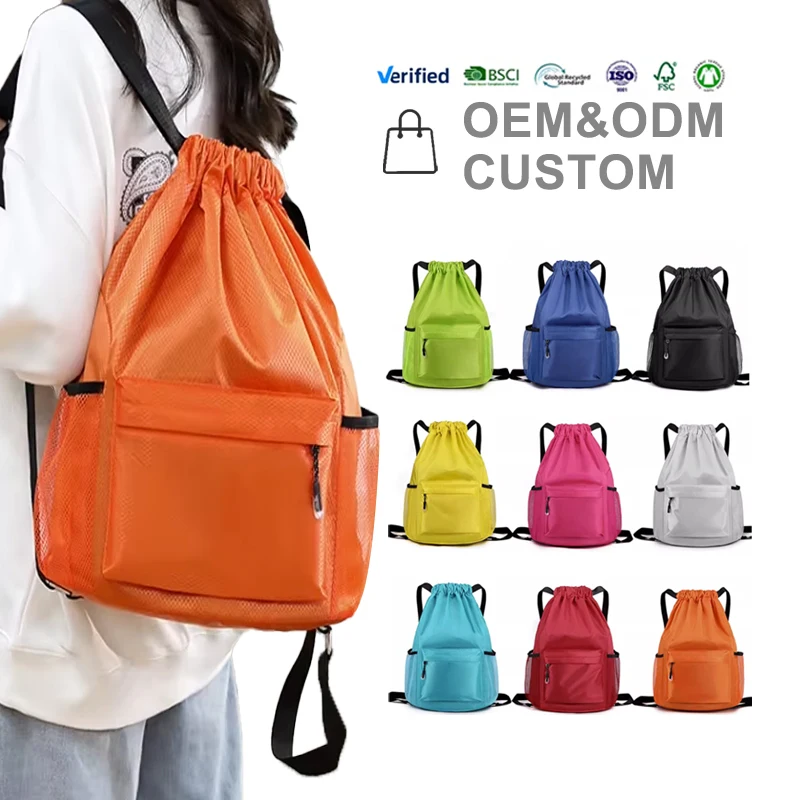 Lightweight wet and dry separation swimming shoulder drawstring bag sports training basketball bag