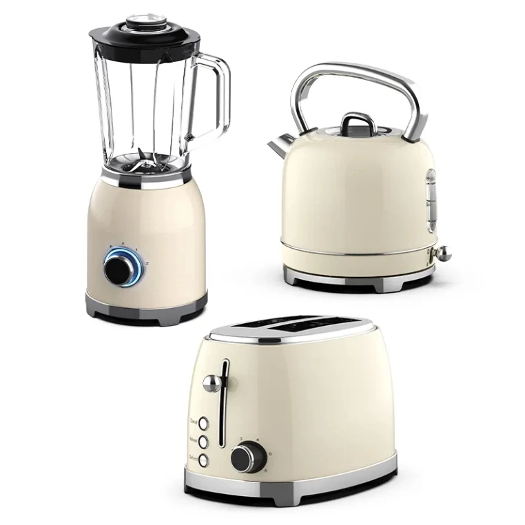New Retro Breakfast Sets Home Appliance Stainless Steel Electric Kettle and Toaster Set