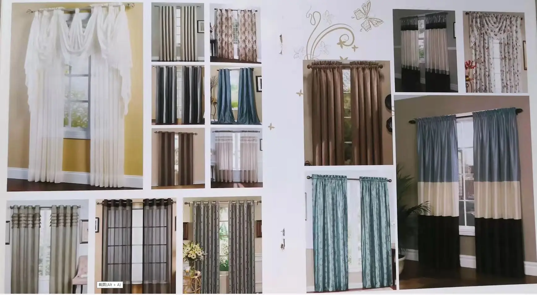 American Style Two Layer Luxury Window Floral Jacquard kitchen Valance Curtain Ready Made Wholesale curtains drapes gardine