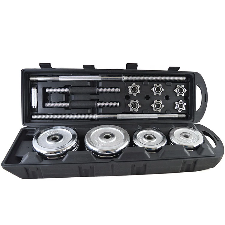 Free Weights 50 Kg 30kg 20kg chrome Kit De Mancuernas Barbell and Dumbbells Set Adjustable dumbbell