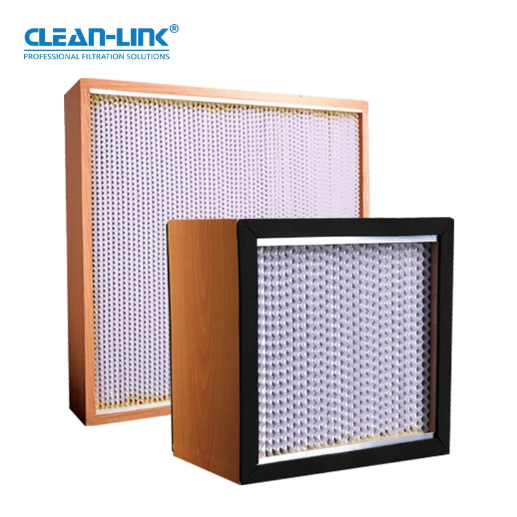 Aluminum plate High Temperature hepa filters Deep pleated Separator laminar flow hood H13 H14 hepa filter