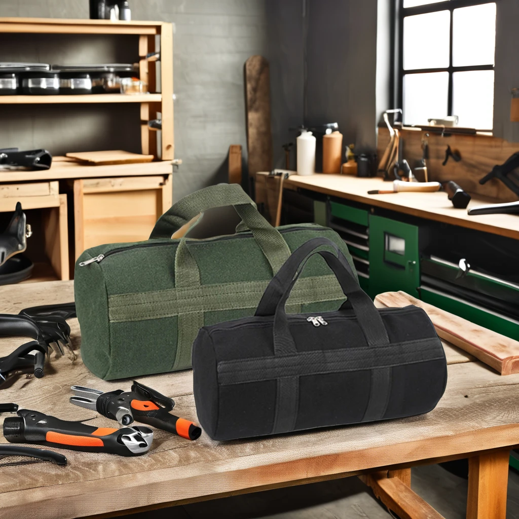 Portable Electrician Canvas Tool Bag Thick Oxford Pouch Storage Organizer with Tote Style for Screwdriver Pliers Instrument Case