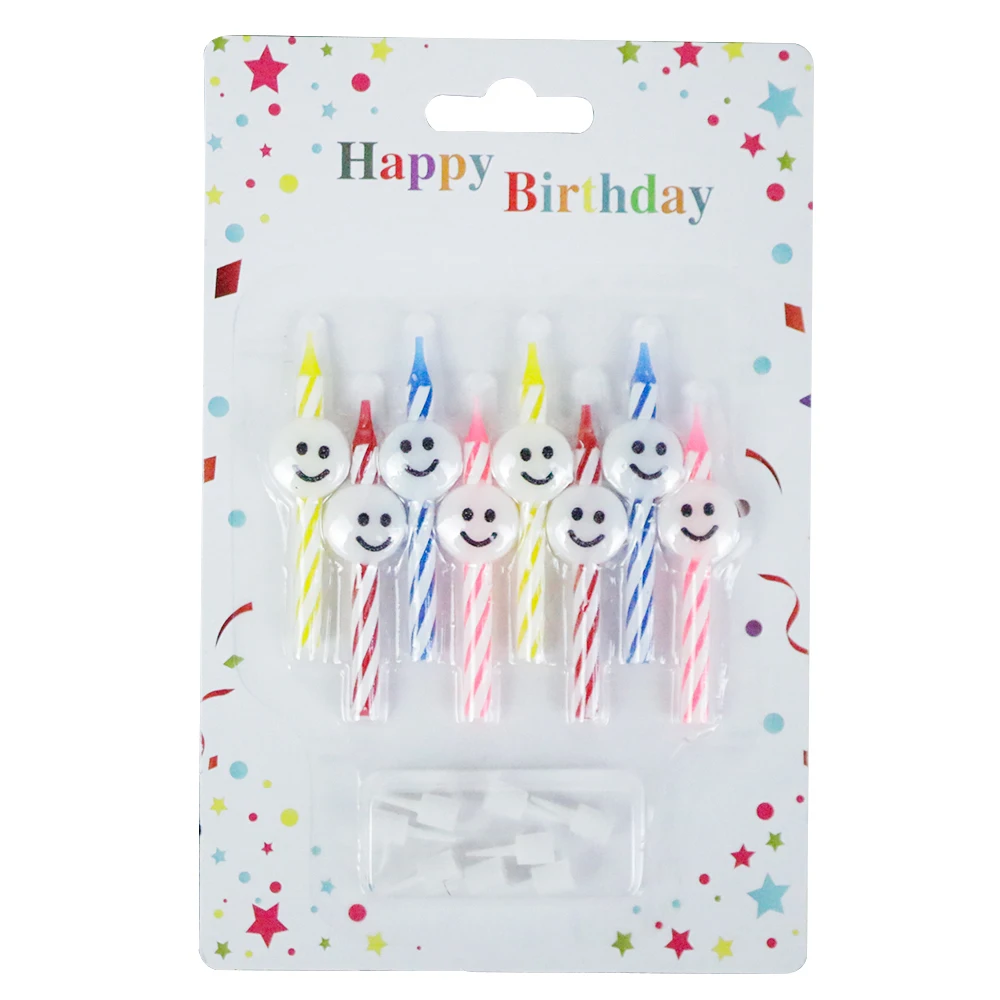 Spiral Happy Face Smile Cake Candle Party Birthday Candle For Korea