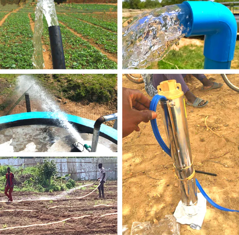 dc 24v deep well solar pumps stainless steel fld brushless agriculture industrial bore hole water farm irrigation solar pump