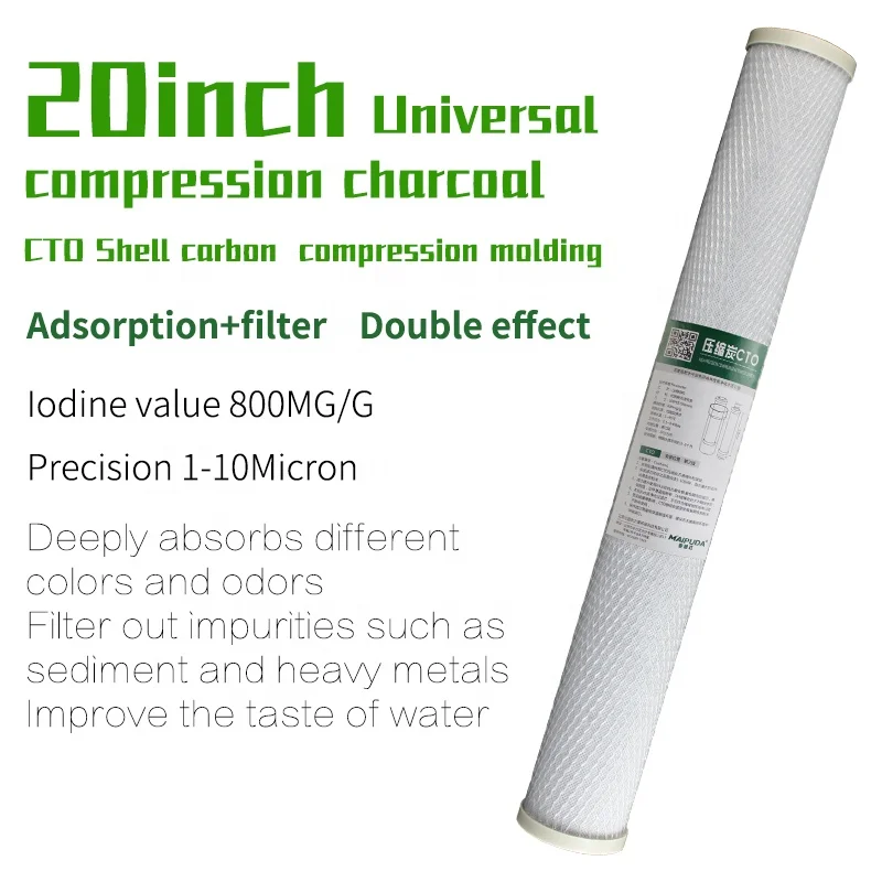  20 дюймов CTO сжатый угольный фильтр для воды картридж/воденой фильтровой элемент