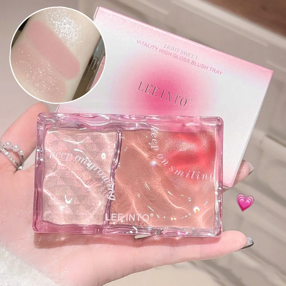 Blush & Highlighter Plate Cruelty-Free Matte Shimmer LEEINTO Long Lasting High Pigment Matte Pressed Powder Blush Plate