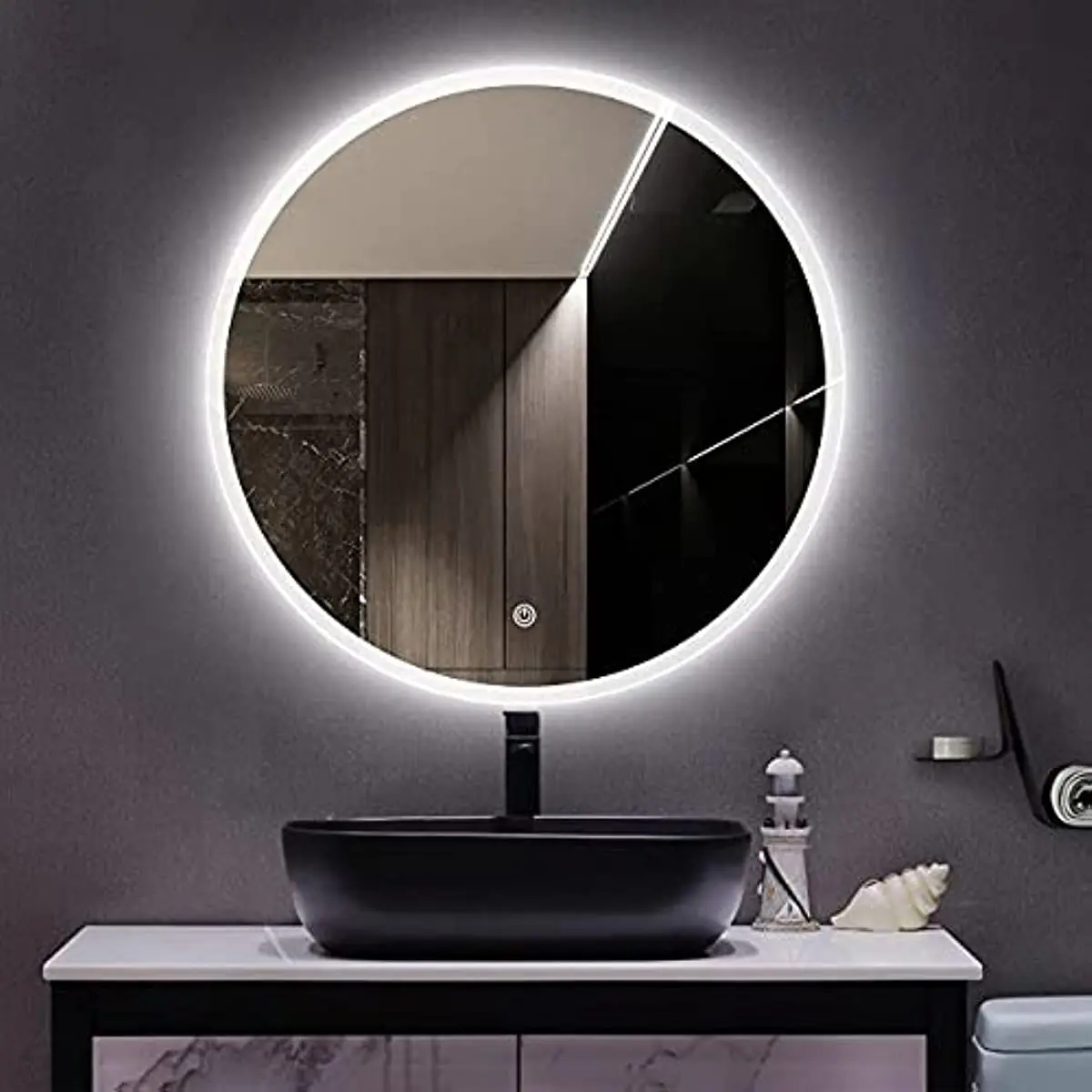LED Bathroom Mirror Anti-Fog 3 Colors Light Dimmable Wall Mounted Lighted Bathroom LED Vanity Light Mirror For Bathroom Makeup