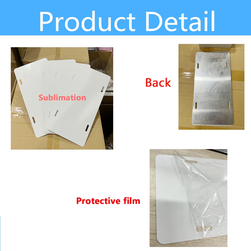 US warehouse wholesale sublimation license plate blank 12'x 6'x 0.025Personalized Printing Heat Transfer Aluminum Car Plates