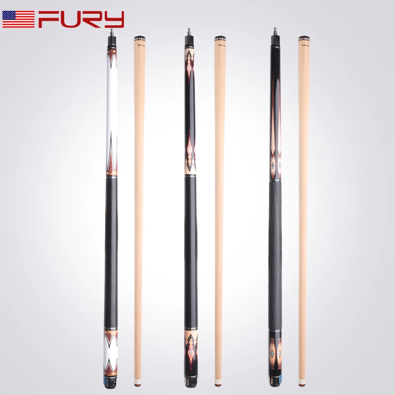 Fury DE series 58' billiard stick north American maple shaft center joint fashionable digital decal butt professional pool cue
