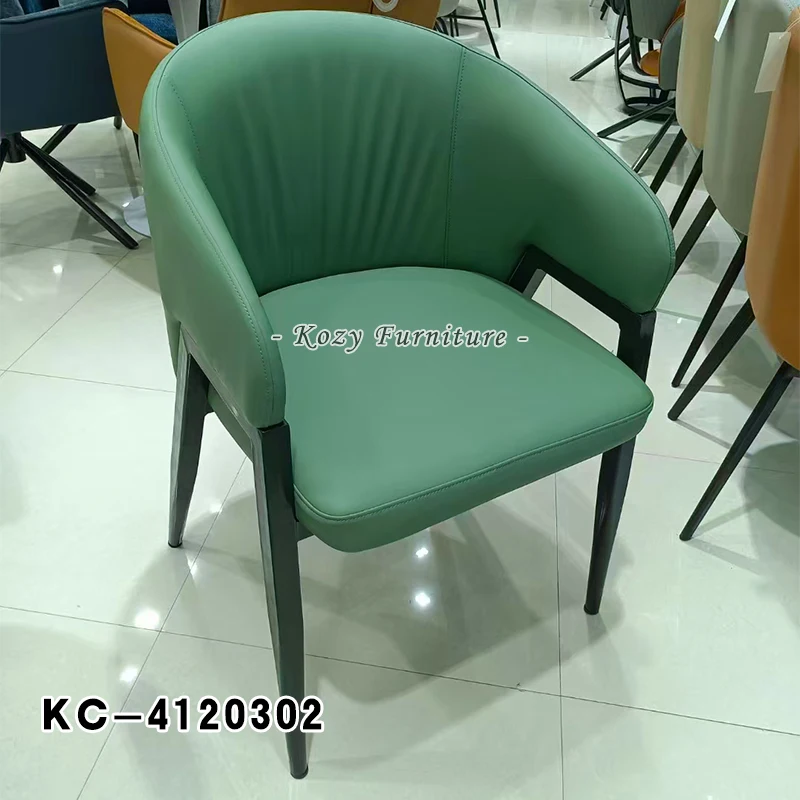Hot Sale Factory Price Hotel Restaurant Metal Leg Soft Leather Seat Dining Chair
