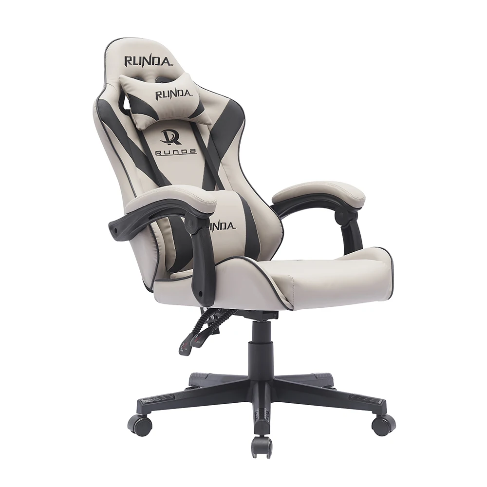 High Quality Linkage Armrest Silla Gamer White Leather Computer Gaming Chair