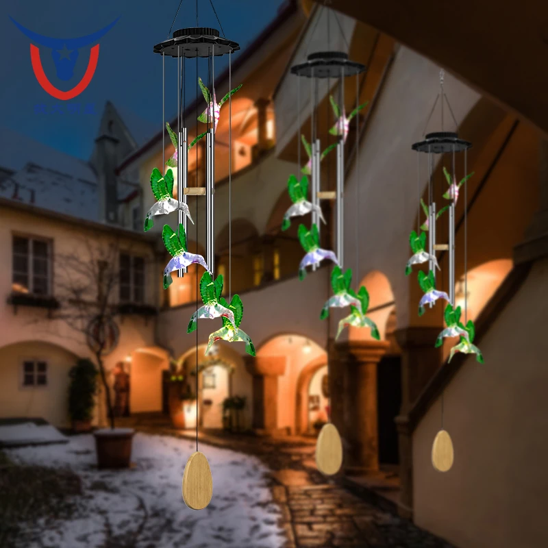 Campanula Hanging Iron Crafts Bells Hanging Living Bed Home Outdoor Garden Decor Solar Wind Chimes