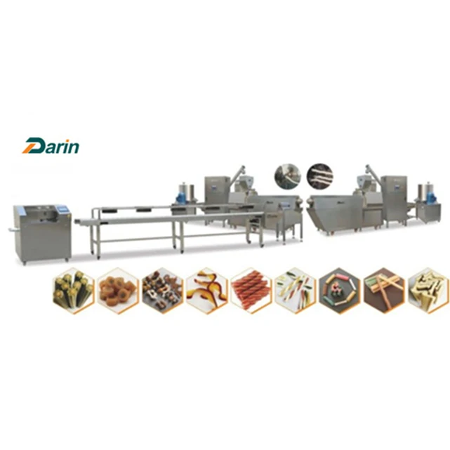 Dry Extruded Dog Food Production Line / Pet Food Processing Machine Pet Treats Dog Chews Food Extruder Machine