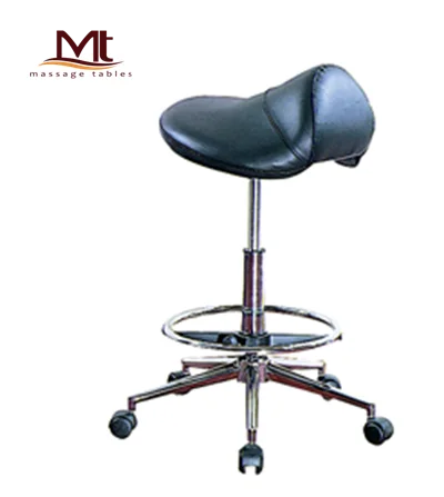 2 part saddle chair Adjustable height with backrest leather saddle chair