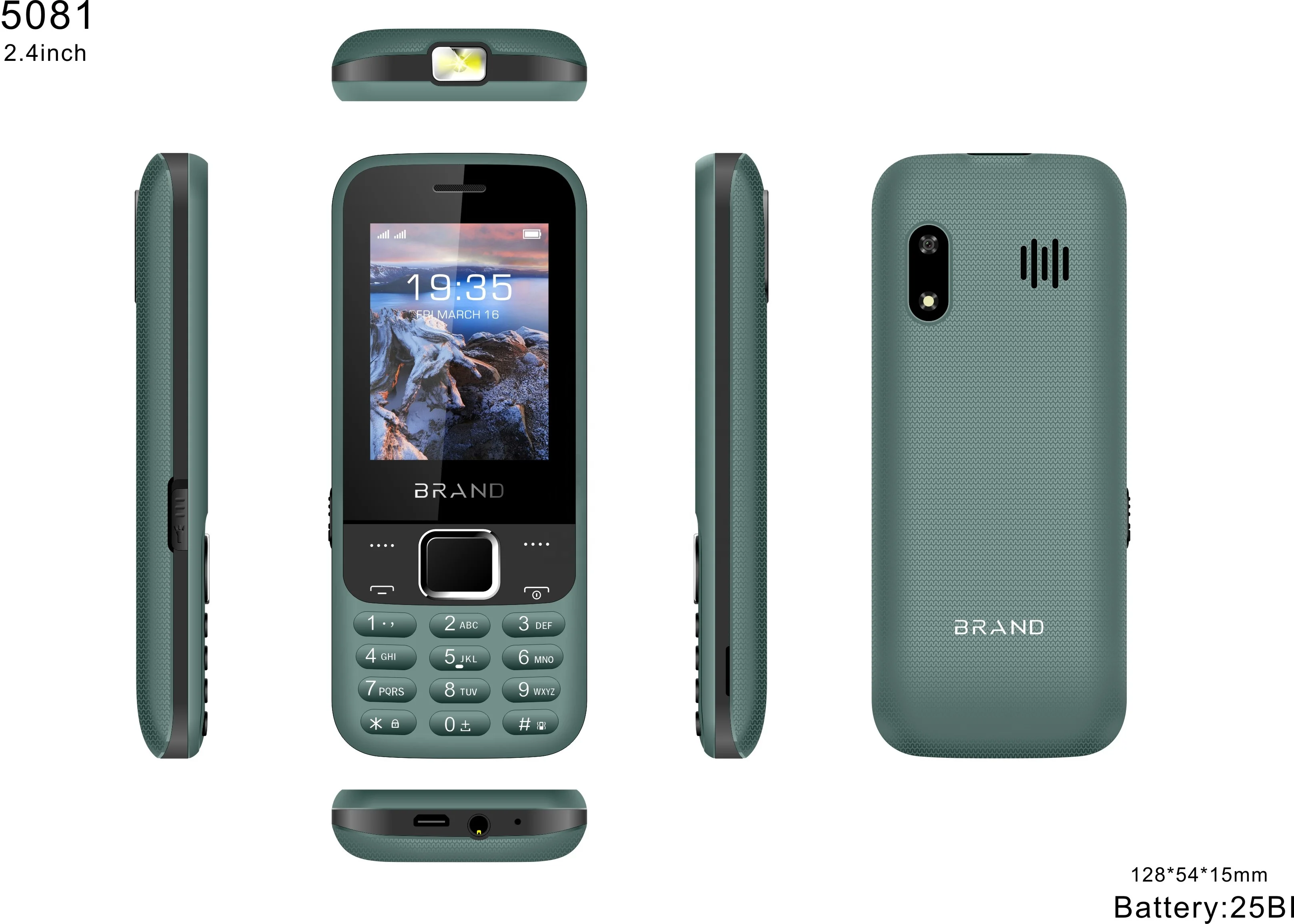 New model 1800mah battery 2.4 inch display P+R keypad dual sim 4g phone 4g feature phone 4g bar phone with type-c charging port