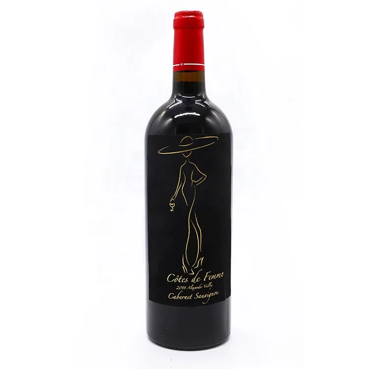 Printing Custom Self Adhesive Waterproof Gold Vinyl Foil Embossed Bottle Wine Rack Label Out