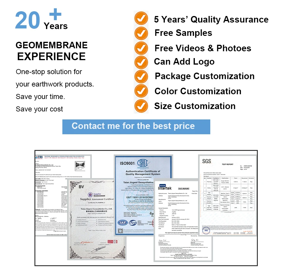 waterproof plastic geomembrane pool liner   