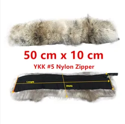 High quality Natural Coyote fur hood trim real genuine wolf fur collar trim strips for dow jackets