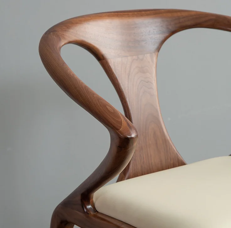 Nordic Solid Wood Modern Nordic Wood Dining Chair Restaurant Chair With Armrest