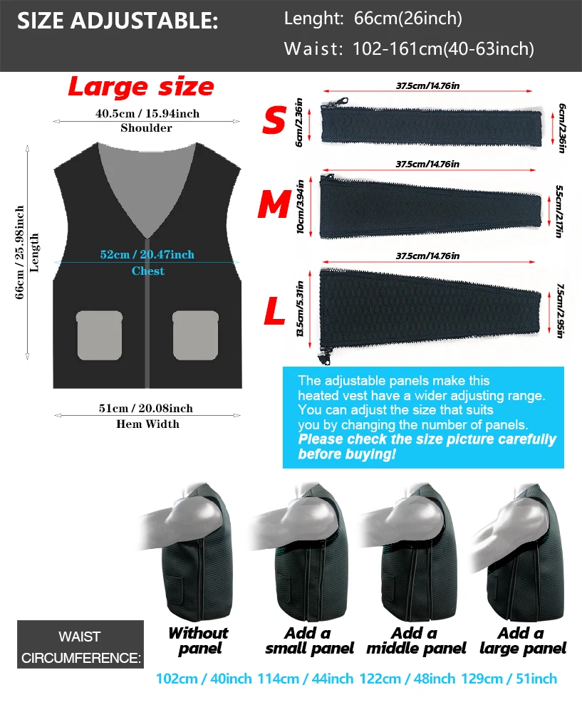 Wholesale 3 Ajustable Temperature Electric Usb Rechargeable Battery Powered Heated Winter Jacket Heated Vest  veste chauffante