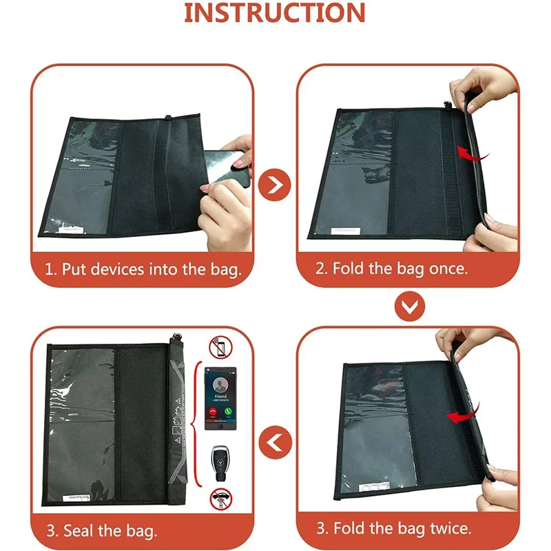 QQgift OEM Custom Faraday Bag for Phones 2 Packs Faraday Cages for Ipad Card Data Protection (M+L)