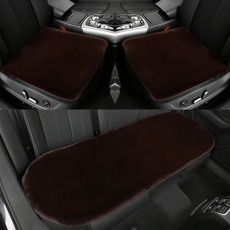 Wholesale polyester FAUX Fur Rex rabbit Velvet Plush warm car seat mat seat cushion for winter
