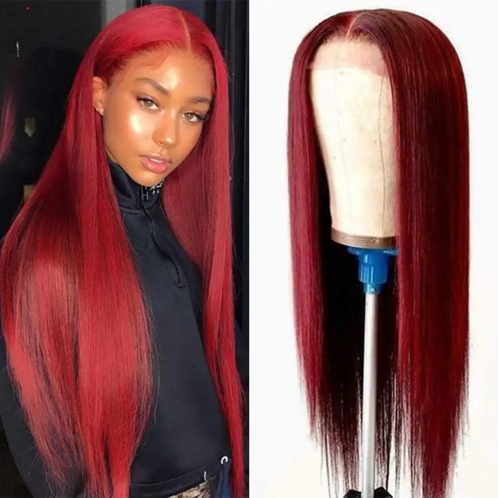 
Wholesale Lacefront Raw Cuticle Aligned 10 A Brazilian Hair 24 30 Inch,1b Burgandy Human Hair Hd Lace Front Wig 