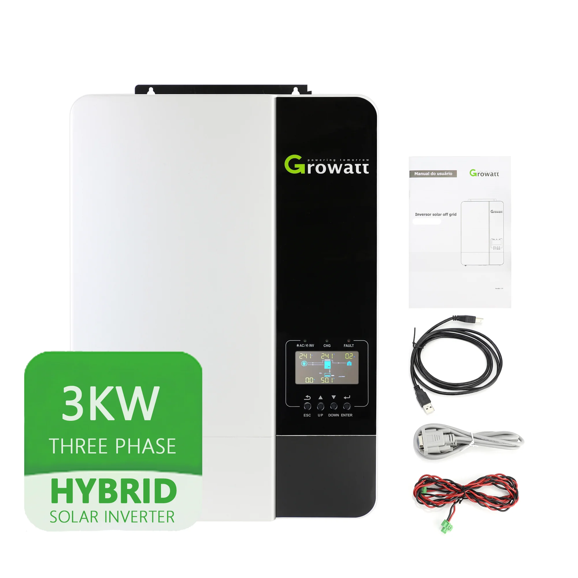 Growatt солнечный инвертор 12В/24В/48В постоянного тока в переменный ток 220v 5 фазы солнечный инвертор, источник бесперебойного питания 6000w 5000w 3000w 2000kva с зарядным устройством и зарядным устройством Солнечный инвертор