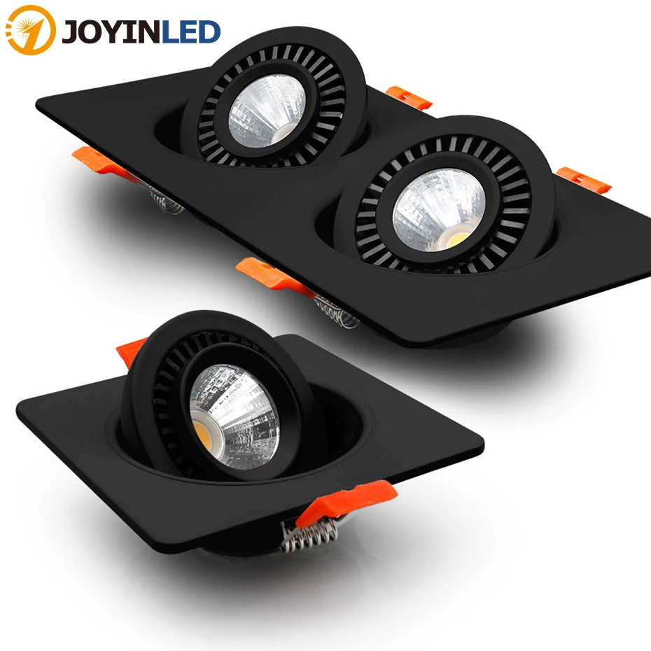 
Black White Anti Glare Spotlight Led Recessed Lights Single/Double Head Dimmable Adjustable Led Spotlight 360 Degree Rotation 