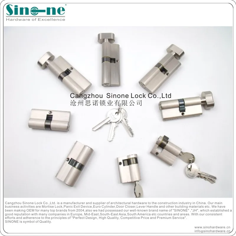 Germany Quality Euro profile Cylinder All brass PVD gold color for door mortise lock OEM factory in China
