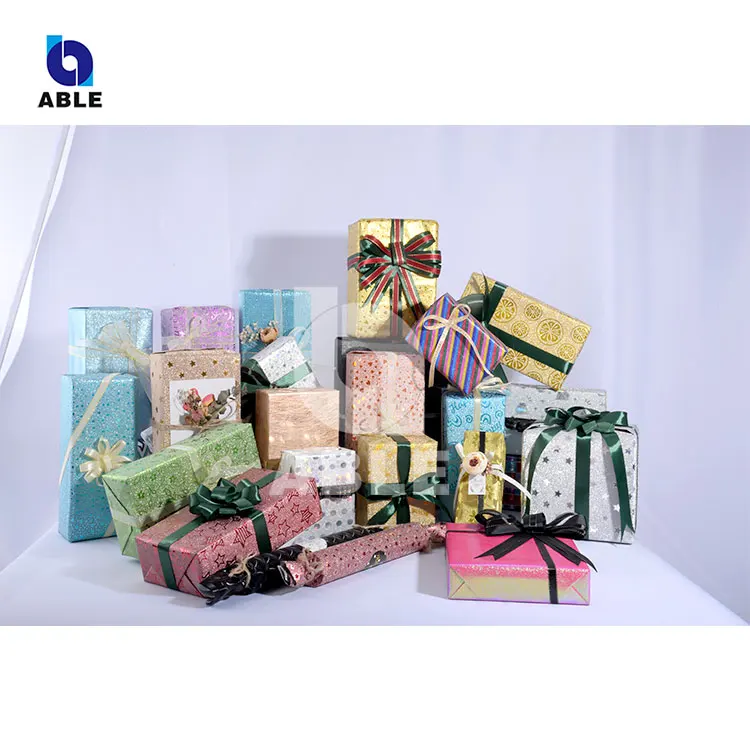 
Wholesale 50*70cm pink plastic sparkling glitter sheet gift wrapping paper for Christmas 