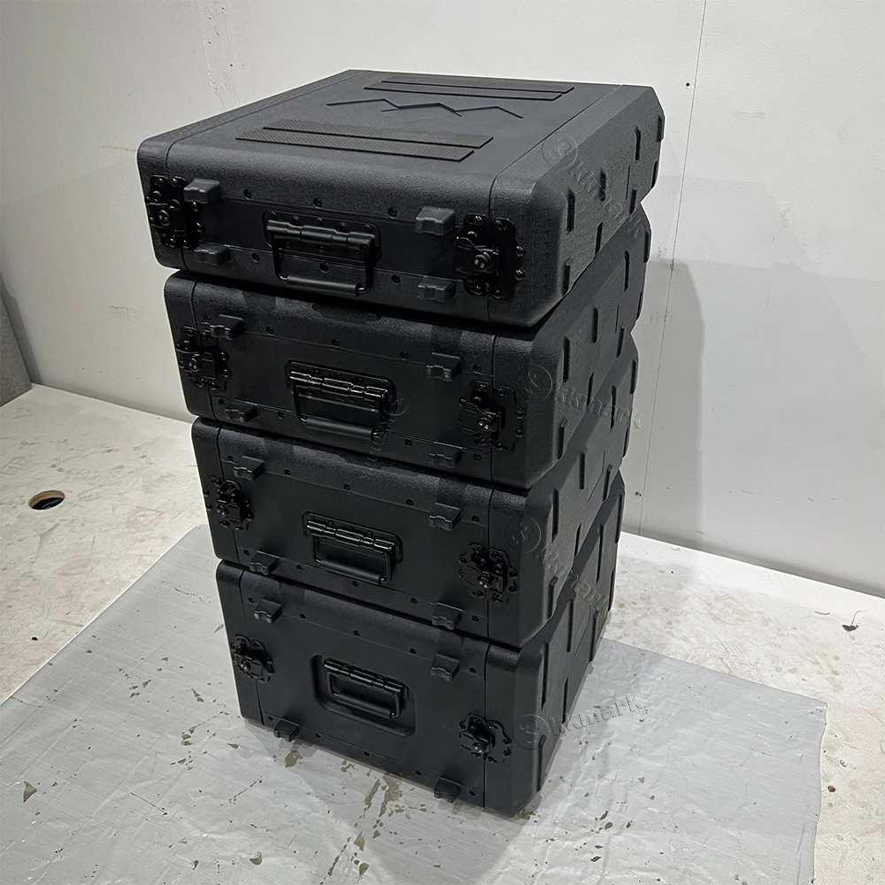 2U 3U 4U 6U 8U 10U 12U 14U 16U Equipment Tool Amplifier Rack PE HDPE Plastic flight case for Wireless microphone