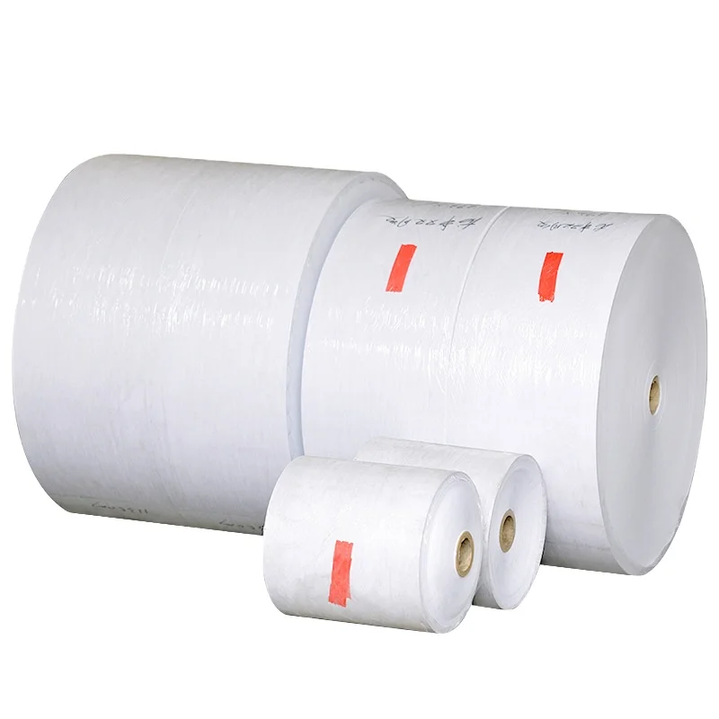 Factory Supply PP PE PET PVC BOPP Vinyl Matt Silver Transparent Self Adhesive Transfer Thermal Label Paper Jumbo Roll