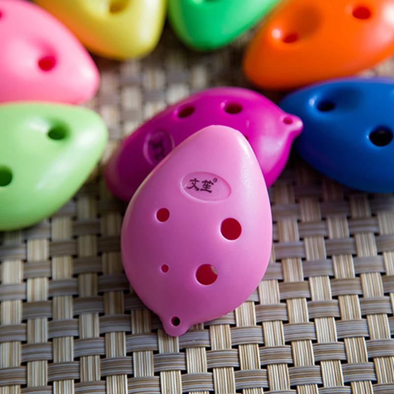 6 Hole Middle C key Ocarina Plastic Material Random Color Musical instruments