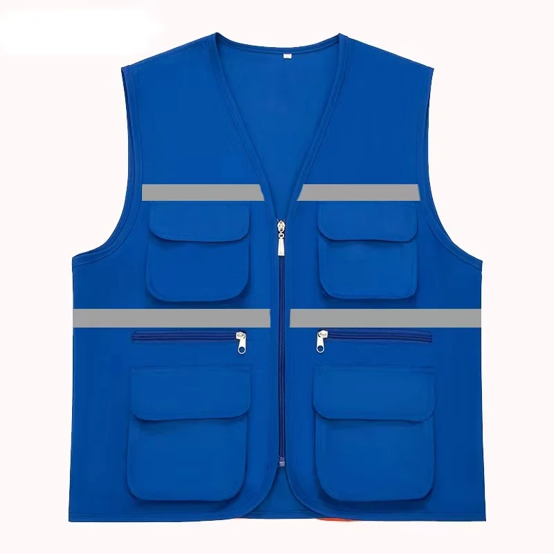 Customized engineer volunteer work wear Hi-Vis reflective work vests with pockets working vest