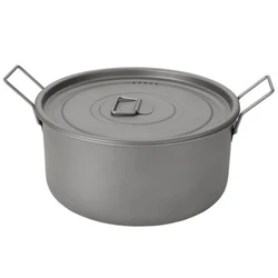 Outdoor Boil Water Titanium Cooking Pot Pan Lightweight Titanium Camping Pot With Lid