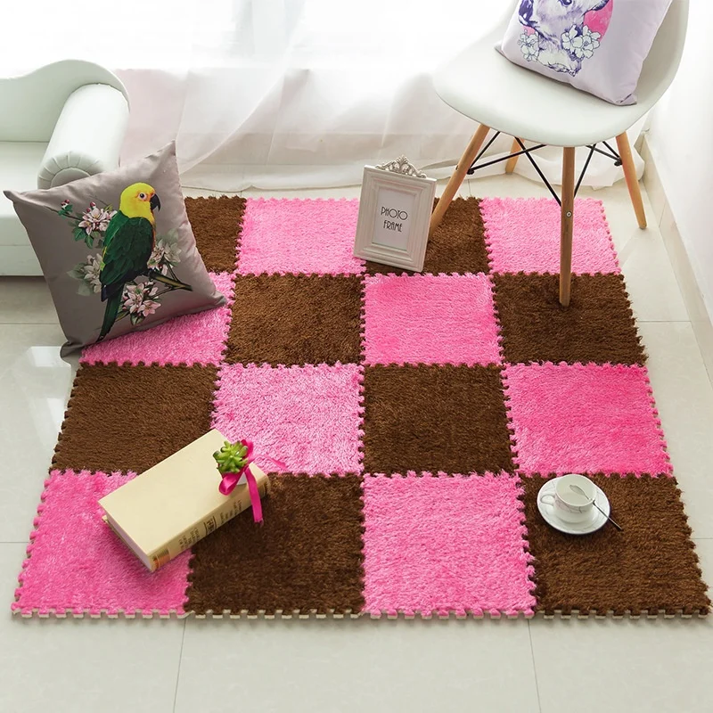 Factory Function Custom Suede Foam Mat Soft Puzzle Sportvloer Mma Living Room Bedroom Babyplay Active Thickened Plush Mat