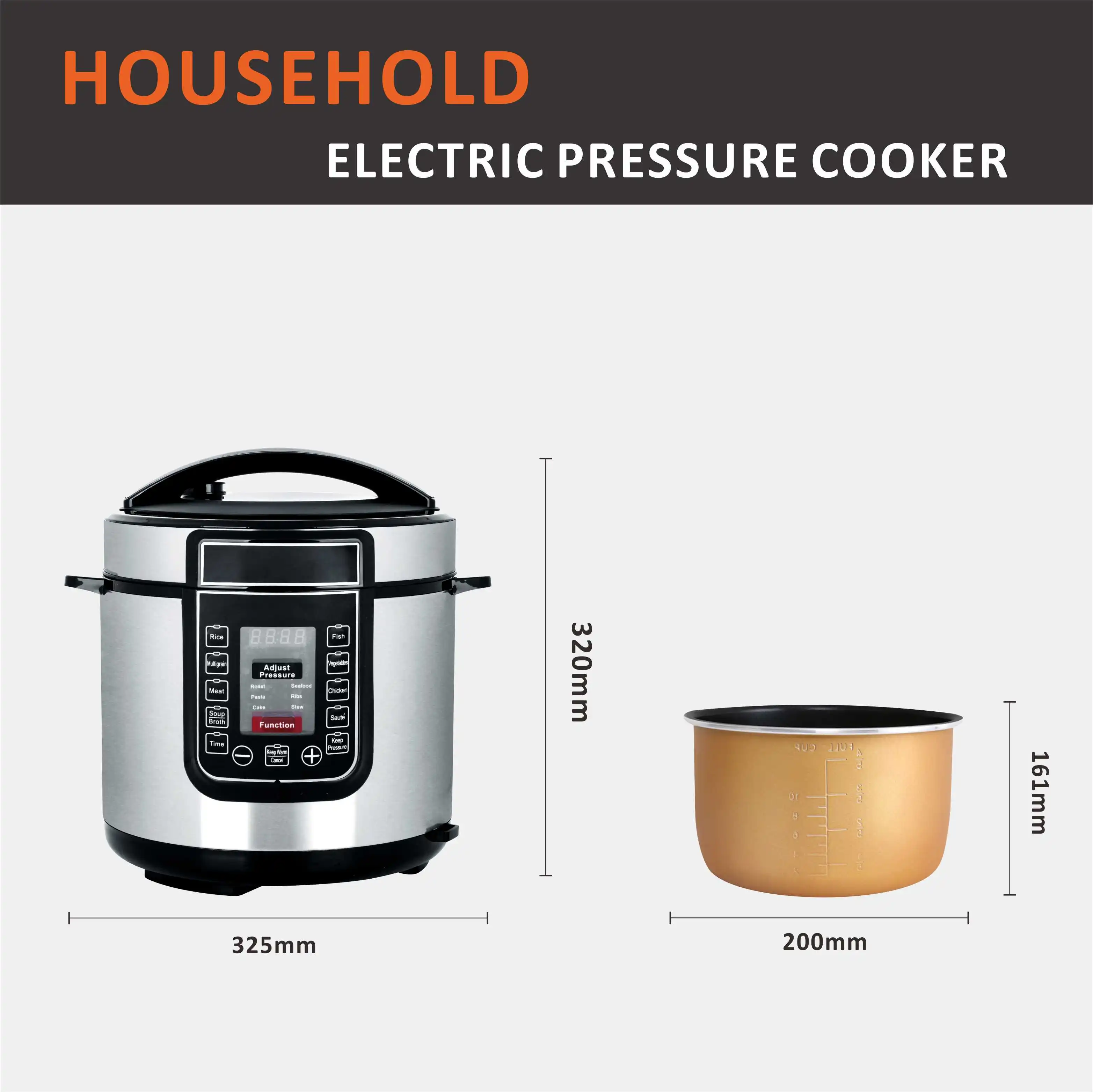 6l Large Capacity Automatic Soup Cooker Non Stick Instapot Electronic Presser Multifunction Rice Pot Electric Pressure Cookers
